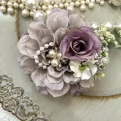 【即日発送】アンティークラベンダーコサージュ卒業式入学セレモニー