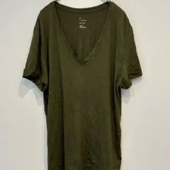 Vネック ゆるだぼ Tシャツ オリーブ/カーキ Mサイズ