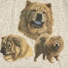 チャウチャウ犬】Tシャツ シングルステッチ ポルトガル製 90s 古着 