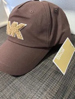 MICHAEL KORS ブラウンキャップ MKロゴ刺繍