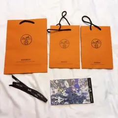 HERMES ショップ袋 3枚セット リボン・ビジュアルブック付き