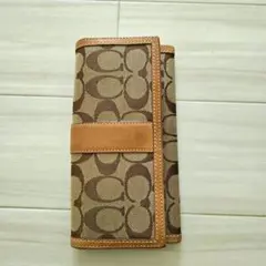 COACH コーチ シグネチャー柄 長財布✨ブラウン系
