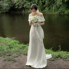 オフショルダーウェディングドレス