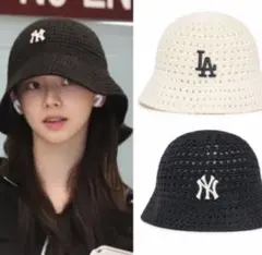 MLB KOREA バケットハット 黒aespa カリナ着用