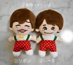 いちごちゃんサロペットと白トップス2点セット(ちびぬい服)