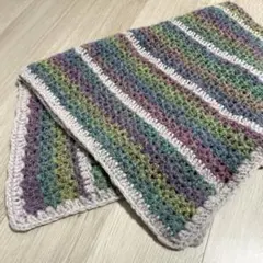 ブランケット　膝掛け　マルチカバー　手編み