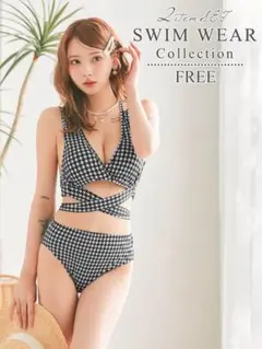 千鳥格子 クロスストラップ ビキニのサムネイル