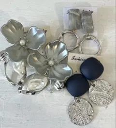 3点セット　617 ハンドメイド　樹脂　金属　ピアス　イヤリング　まとめ売り