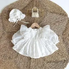 新品　ベビードレス　お食い初め　お宮参り　ロンパース　ワンピース　新生児　退院着