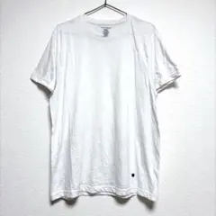 ラッキーブランド 無地 Tシャツ クルーネック 半袖 L 白 綿ポリ お出かけのサムネイル