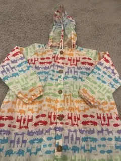 キッズレインコート　120 カラフル動物柄 kukka hippo 袋付き