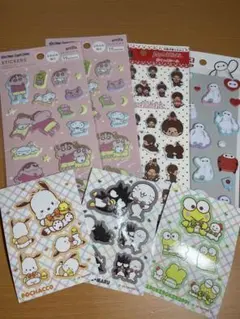 キャラクター ステッカー　ふわふわ加工シール　7枚