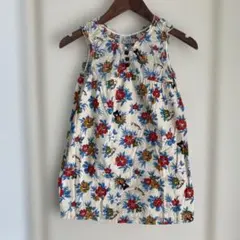 ミキハウスDOUBLE-Bノースリーブ花柄ワンピース110センチ