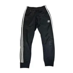 adidas ブラック 3本ライン ジャージパンツ