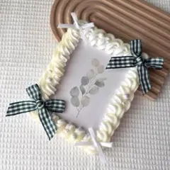 ホイップデコ トレカケース B8 緑 みどり ホワイト リボン パール ③