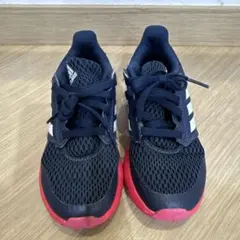 キッズ　adidas ネイビー ピンク スニーカー　17センチ