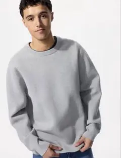 UNIQLO ウォッシャブルミラノリブクルーネックセーター　ライトグレー　未使用