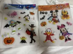 ディズニー ハロウィン ぷっくりクリアステッカー 2종 세트