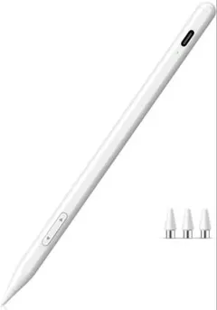 【新品未使用】ホワイトタッチペン iPad対応 3本の替え芯付き