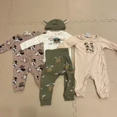 H&M ミッキー ミニー　ヨーダ ロンパースセット 3M