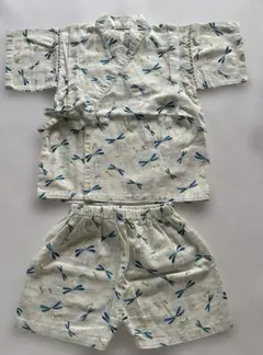 くろわっさんすべべ　トンボ柄甚平　90cm