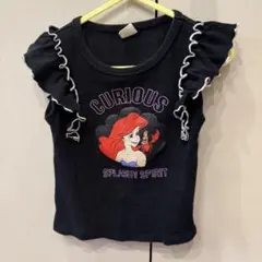 アリエル フリル袖 半袖Tシャツ ブラック　90