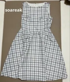 ソアリーク フレアワンピース M チェックノースリーブ 春夏　soareakのサムネイル