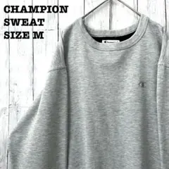 アメリカ古着Champion ワンポイント刺繍ロゴスエットトレーナー　グレー M