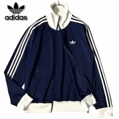【美品】adidas アディダス クラシック トラックジャケット 紺×白 Lのサムネイル