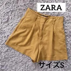 ザラ　キャメルブラウン　ハイウエストショートパンツ　S