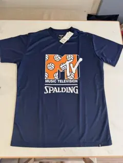 【新品タグ付き】SPALDING MTV コラボ Tシャツ ネイビー XLバレーのサムネイル