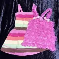 120cmフリルの可愛いキャミと 110cm（100cm)ワンピースのセット