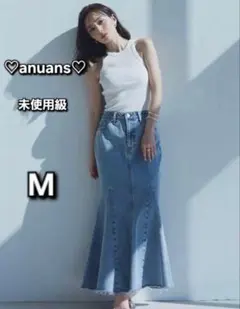 anuans デニムスカート　M anuans（アニュアンス） デニムスカート シームデザインデニムタイト