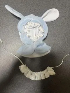 ぬい服 10cm 12cm ポンチョ うさぎ 改 ミルキーリボンブルー改