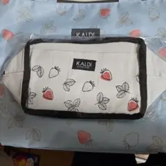 KALDI いちご柄 トートバッグ&保冷バック