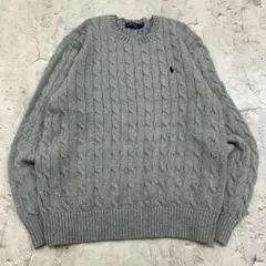 T*G様 ラルフローレン　ケーブル編み　刺繍　ワンポイント　ポニー　ニット　古着
