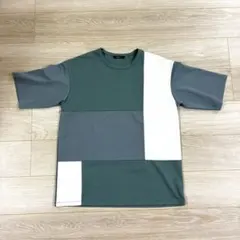 COMME CA ISM 半袖Tシャツ Mサイズ グリーン系　モザイクのサムネイル