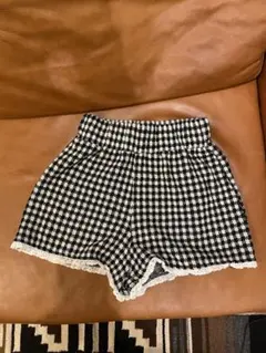 épine ブラック・ホワイトチェック ショートパンツ