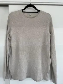 【UNIQLO】ユニクロ ワッフルクルーネックT 長袖 トップス Lサイズ