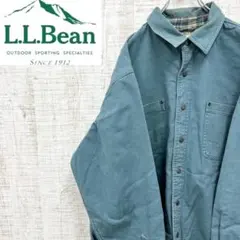 HS5《ダック生地》エルエルビーン　長袖 シャツジャケット　ワークシャツ　90s