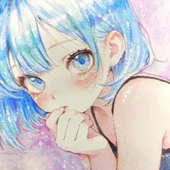 H*e様 オリジナル　イラスト　アナログ　創作　水彩画　女の子