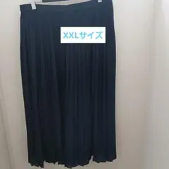 ユニクロXXLプリーツスカート ロング丈 ネイビー