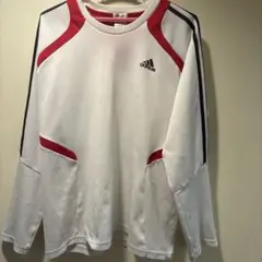 adidas 長袖 シャツ ホワイト　Oサイズ　フットサルのサムネイル