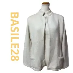 バジーレ28 BASILE28 カシミヤニットジャケット 白 42 XL