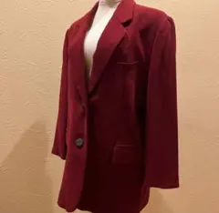 ワインレッドテーラードジャケット 昭和レトロアンティーク LIB