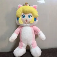 任天堂　スーパーマリオ　ピーチ姫 たぬき　猫耳ぬいぐるみ 約22cm