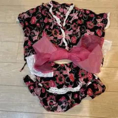 浴衣　甚平　120 女の子　バラとリボン