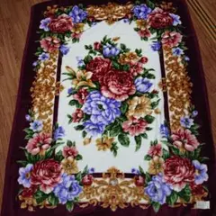 アクリル毛布　花柄デザイン毛布