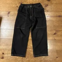 黒 ワイドパンツ 調整可能なベルト付きのサムネイル