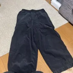 黒 ワークパンツ ゴムウエスト サイドポケット